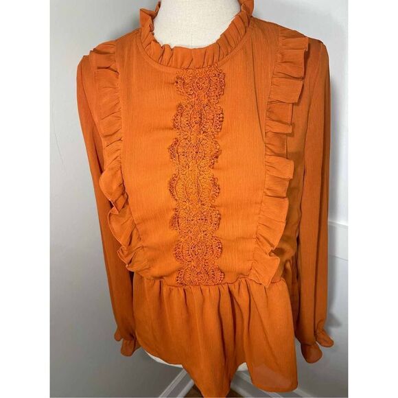 SHEIN Orange Long Sleeve Top - 3/$25 - Picture 2 of 6
